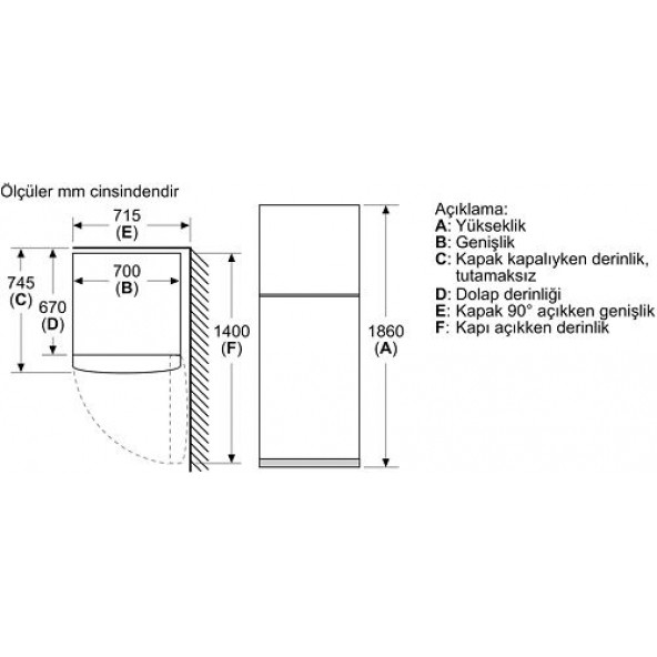 Profilo BD2055WENN Çift Kapılı No Frost Buzdolabı - 2