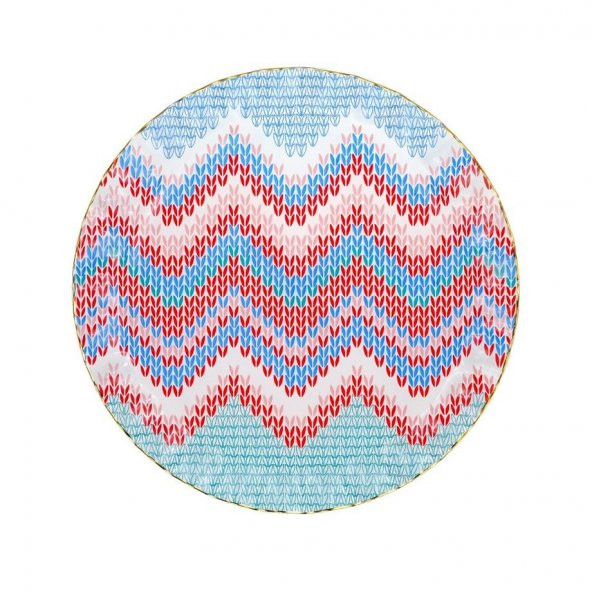 Glore Örgü Altın Yaldızlı 6 Kişilik Cam Servis Tabağı Takımı 28092