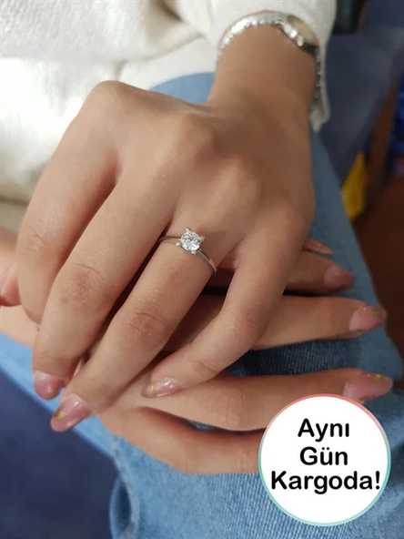 Gümüş Tektaş Yüzük ürün görseli 1