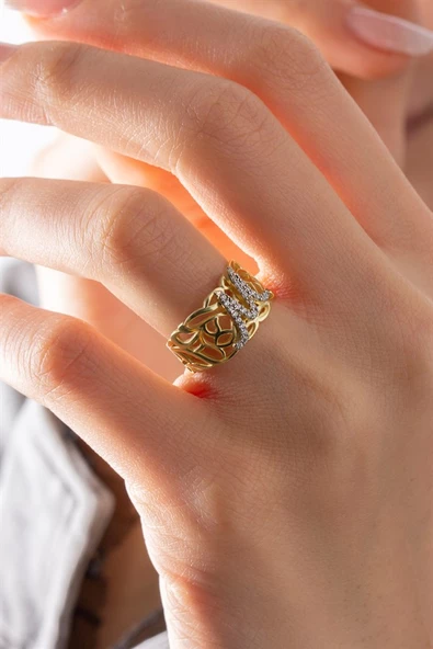 Gümüş Taşlı Harf Yüzük