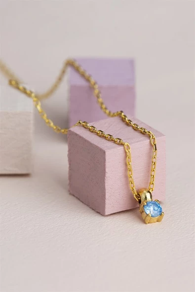 925 Ayar Gümüş Doğum Taşlı kolye