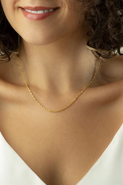 Gümüş Singapur Zincir Kolye ürün görseli 1