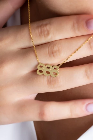 Gümüş 888 Melek Sayıları Kolye ürün görseli 1