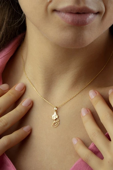 Gümüş Kedi Kolye ürün görseli 1