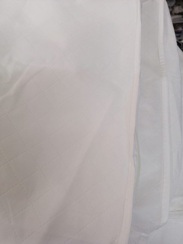 3 ADET Çeyizlik Büyük BoyYorgan Döşek BattaniyeYastık Hurcu BeyazRenk  100x50 Cm Ebatında Tela Kumaş - 6