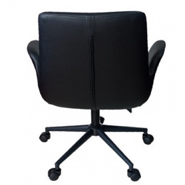 Büro Sandalyesi Siyah Konik Ayaklı Antrasit Suni Deri - 5