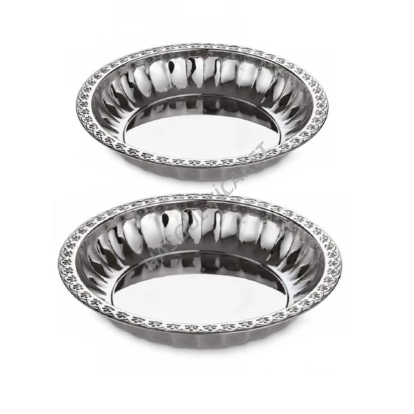 PASLANMAZ ÇELİK MEYVE SALATA TABAĞI 2'Lİ 23-27 CM MISIR KASESİ