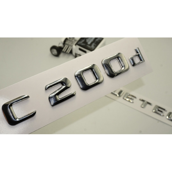 Benz C 200d Bluetec Bagaj Krom Metal 3M 3D Yazı Logo