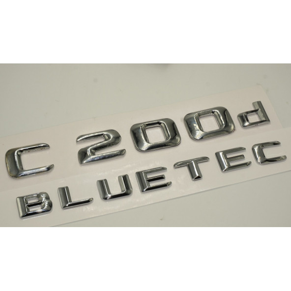 Benz C 200d Bluetec Bagaj Krom Metal 3M 3D Yazı Logo - 3