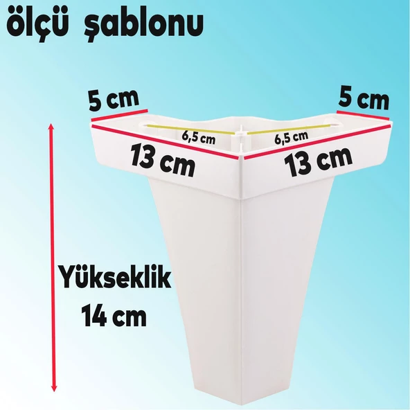 Venüs Lüks Mobilya Kanepe Sehpa Tv Ünitesi Koltuk Ayağı 14 Cm Beyaz Baza Ayakları - Resim 2
