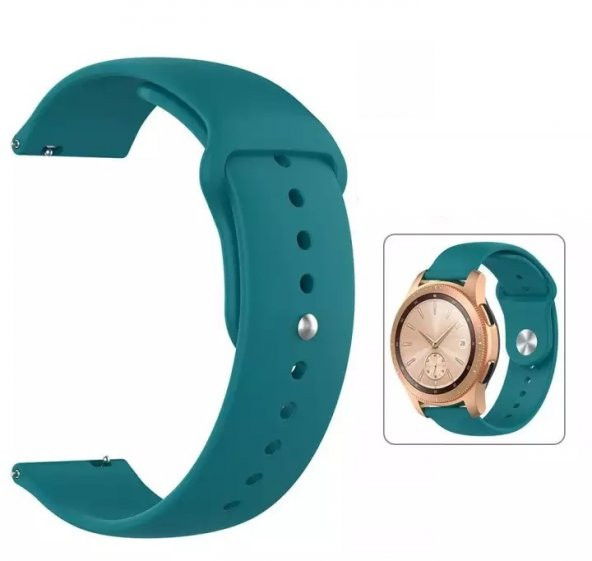 Samsung Galaxy Watch Active 2 44mm (20mm) Akıllı Saat Uyumlu Silikon Kordon Koyu Yeşil