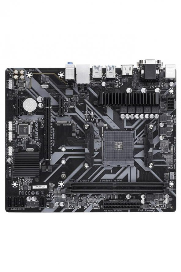 Gigabyte B450M S2H AMD B450 3600MHz (OC) DDR4 Soket AM4 mATX Anakart - 3
