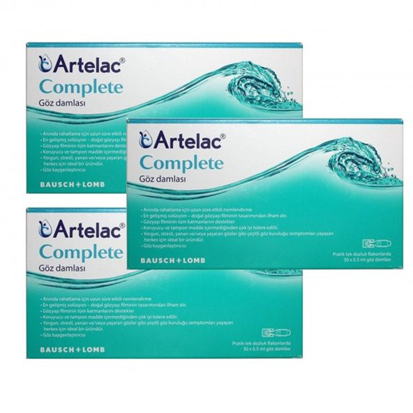 Artelac Complete Göz Damlası 30 Flakon 0,5 Ml 3 Adet