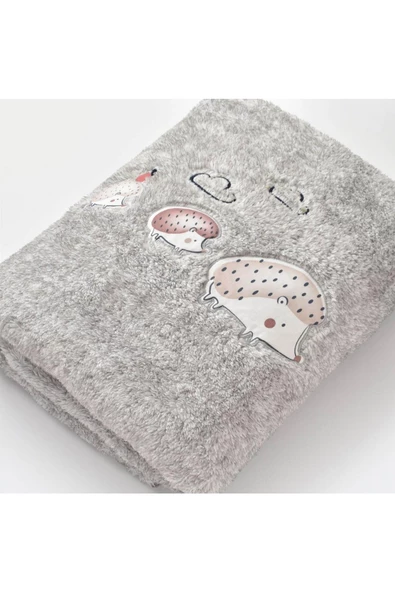 Bibaby Basic Forest Welsoft Battaniye Gri 90x100 cm. - 2