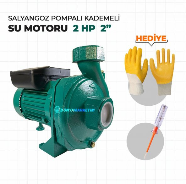 SP152 Salyongoz Pompalı Kademeli Su Motoru 2 Hp 2 Eldiven ve Kontrolkalemi Hediyeli