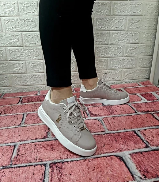 U.S.Polo Exxy Pudra Rengi Kadın Sneaker Spor Ayakkabı - 3