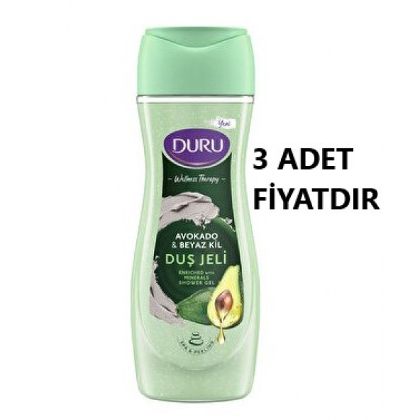 Duru Duş Jeli Avakado Beyaz Kil 450 Ml 3 AD