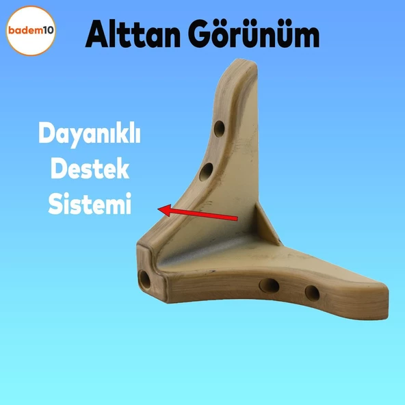 Bellona Rose Mobilya Kanepe Koltuk Puf Koltuk Ayağı 9.5 Cm Açık Kahverengi Baza Ayakları - 3