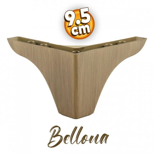 Bellona Rose Mobilya Kanepe Sehpa Koltuk Çekyat Puf Koltuk Ayağı 9.5 cm Açık Kahverengi Baza Ayak