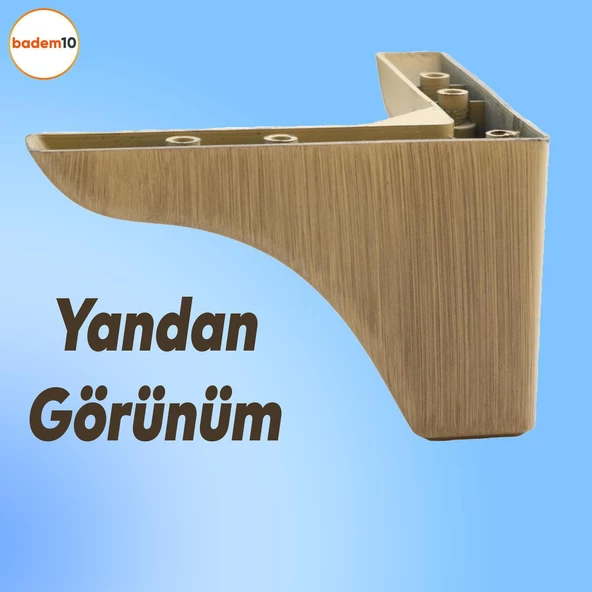 Bellona Rose Mobilya Kanepe Koltuk Puf Koltuk Ayağı 9.5 Cm Açık Kahverengi Baza Ayakları - 4