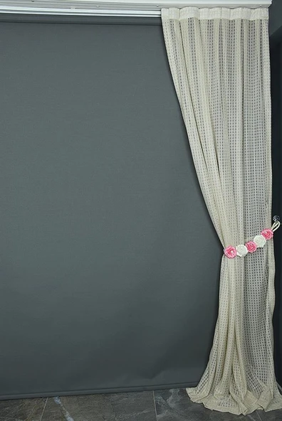 KARDELEN MODEL VİZON RENK TEK KANAT Pileli Fon Perde 75*260 cm - Resim 4