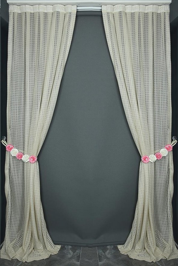 KARDELEN MODEL VİZON RENK TEK KANAT Pileli Fon Perde 75*260 cm - 5