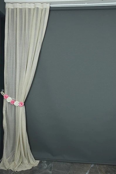 KARDELEN MODEL VİZON RENK TEK KANAT Pileli Fon Perde 75*260 cm - Resim 3