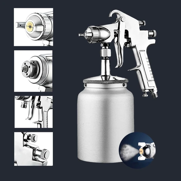Anadolu Strong  Profesyonel Alüminyum Alttan Depo 1.8mm 750ml  Boya Tabancası - 5
