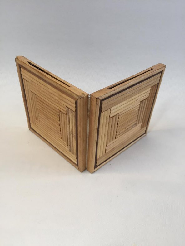 Çiftli Bambu Fotoğraf Çerçevesi 4,5x4,5 cm - 6