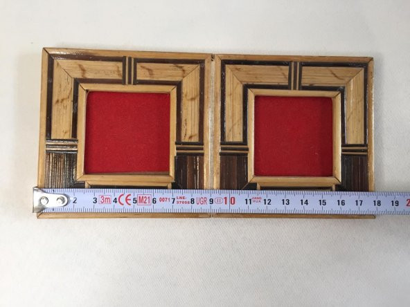 Çiftli Bambu Fotoğraf Çerçevesi 4,5x4,5 cm - 7