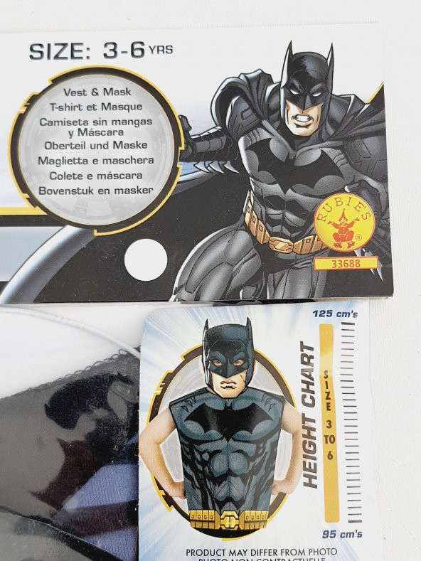 DC Comics Batman Maskeli Kostüm 3-6 Yaş - 6