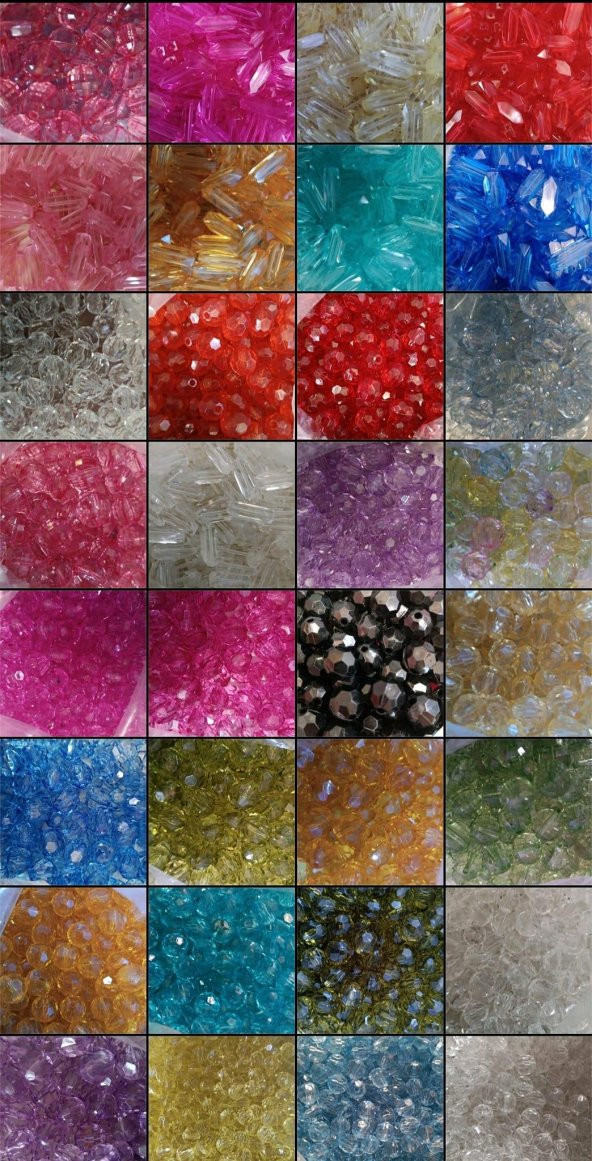 Rengarenk Plastik Boncuk 70 Kg - Renkli Takı Malzemesi - 2