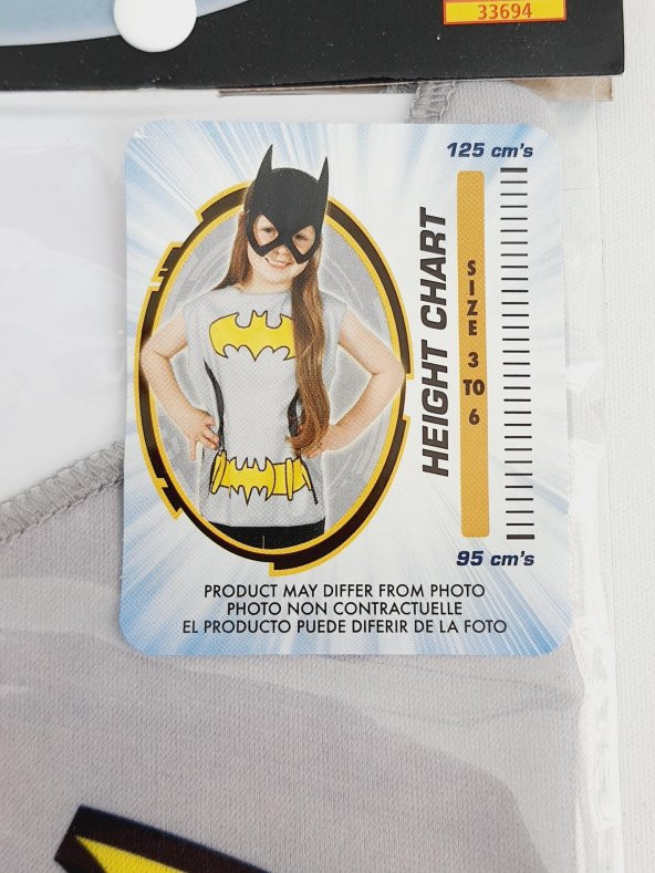 DC Comics Batgirl Maskeli Kostüm 3-6 Yaş - 4
