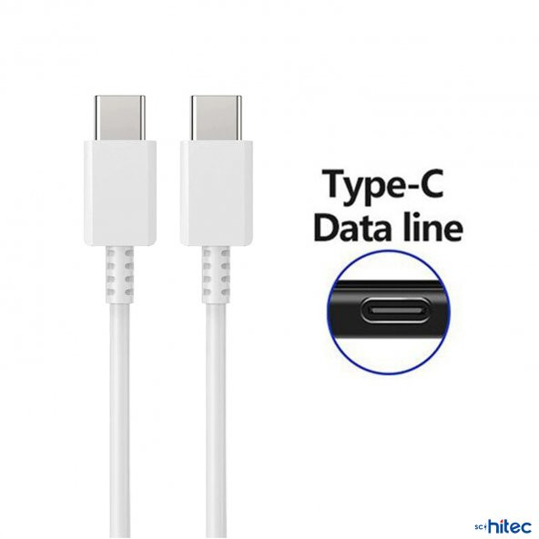 ScHitec 3A 50W Type-C to Type-C Data ve Şarj Kablosu 1metre Beyaz DN980 - Resim 2