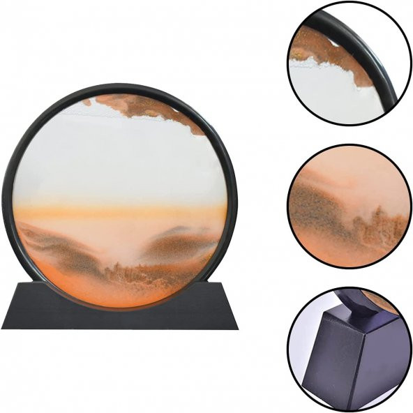 Hareketli Kum Sanatı Resim Sandscapes Yuvarlak Cam 3D Derin Deniz Kumu - 2