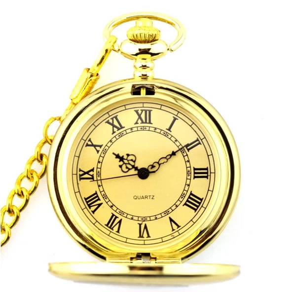 Valkyrie Vintage Royal Zincirli Kutulu Köstekli Saat Altın - 3