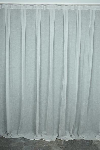 KETEN MODEL GRİ RENK TEK KANAT Hazır dikilmiş Pileli Fon Perde 300*260 cm - Resim 2