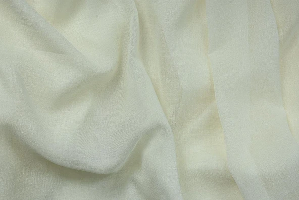 KETEN MODEL KREM RENK TEK KANAT Hazır dikilmiş Pileli Fon Perde 300*260 cm - Resim 7