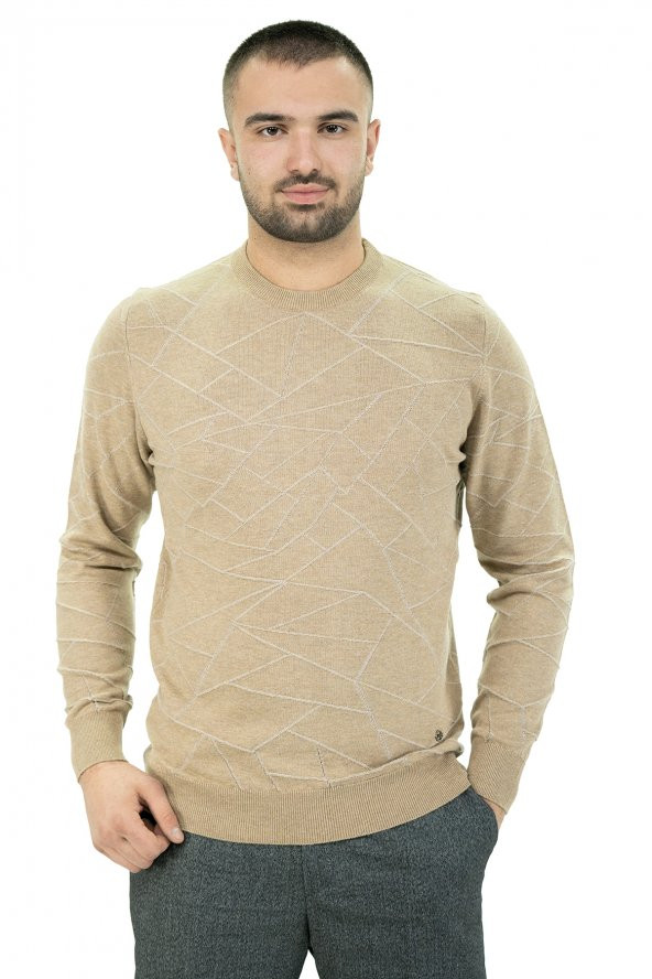 SARAR İNTERVİEW O YAKA DESENLİ TRİKO