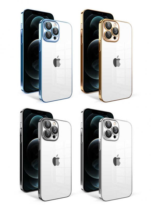 Apple iPhone 12 Pro Max Kılıf Kamera Korumalı Renkli Çerçeveli Jarga Kapak