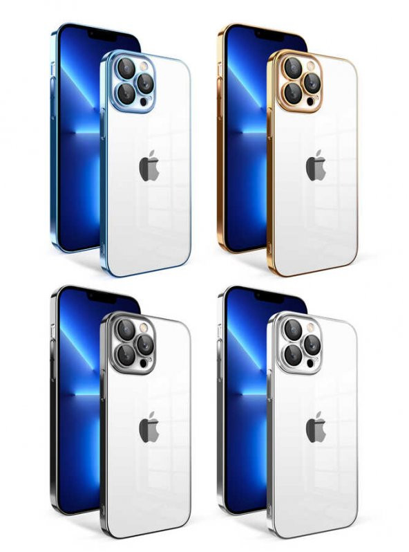 Apple iPhone 12 Pro Kılıf Kamera Korumalı Renkli Çerçeveli Jarga Kapak