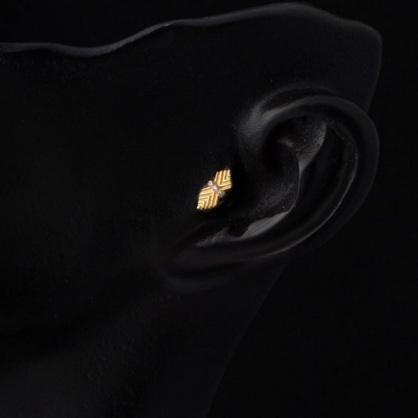 Amazon 14 Ayar Altın Tragus Küpe - 2