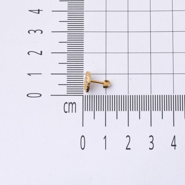 Yaşam Çiçeği 14 Ayar Altın Tragus Küpe - 5