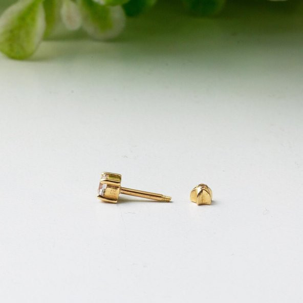 Tektaş 14 Ayar Altın Tragus Küpe - 3