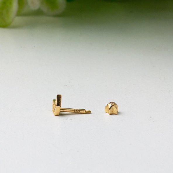 Yön 14 Ayar Altın Tragus Küpe - 3