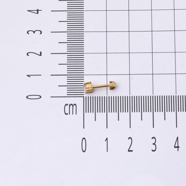 Tektaş 14 Ayar Altın Tragus Küpe - 5