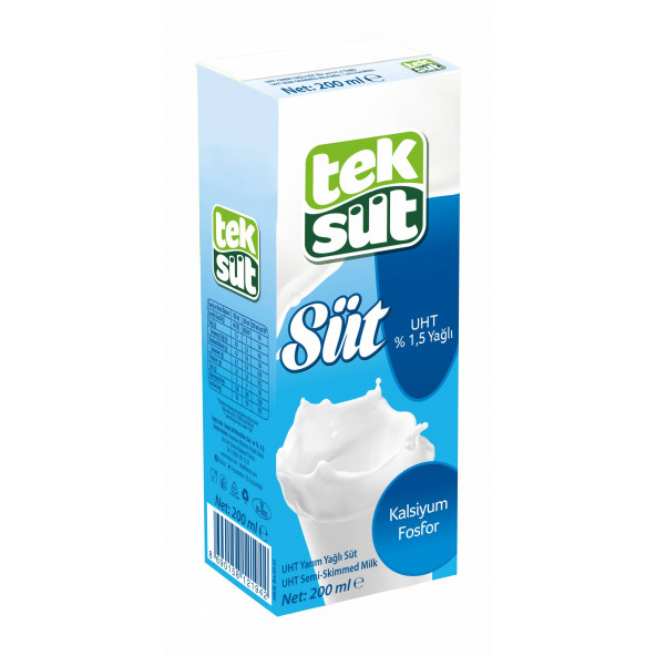 TEKSÜT UHT YARIM YAĞLI SÜT 1LT X12 ADET