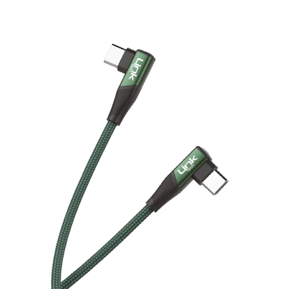 Linktech K595 Safe 60W Type-C - Type-C 90 Derece Data/Şarj Kablosu 1.5mt - 6