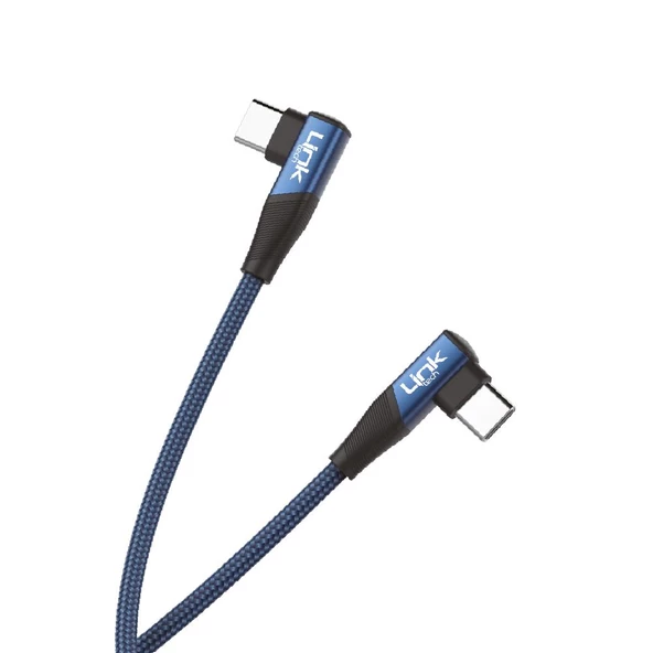 Linktech K595 Safe 60W Type-C - Type-C 90 Derece Data/Şarj Kablosu 1.5mt - 4