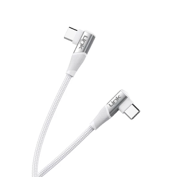 Linktech K595 Safe 60W Type-C - Type-C 90 Derece Data/Şarj Kablosu 1.5mt - 2
